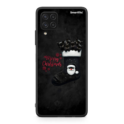 Samsung A22 4G Merry Cat Christmas θήκη από τη Smartfits με σχέδιο στο πίσω μέρος και μαύρο περίβλημα | Smartphone case with colorful back and black bezels by Smartfits