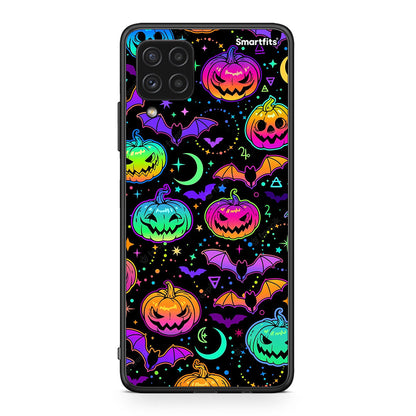 Samsung A22 4G Neon Halloween θήκη από τη Smartfits με σχέδιο στο πίσω μέρος και μαύρο περίβλημα | Smartphone case with colorful back and black bezels by Smartfits
