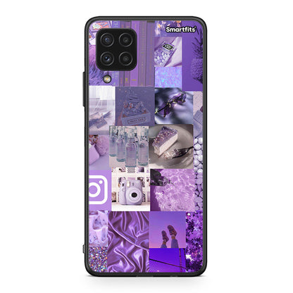 Samsung A22 4G Purple Aesthetic Collage θήκη από τη Smartfits με σχέδιο στο πίσω μέρος και μαύρο περίβλημα | Smartphone case with colorful back and black bezels by Smartfits