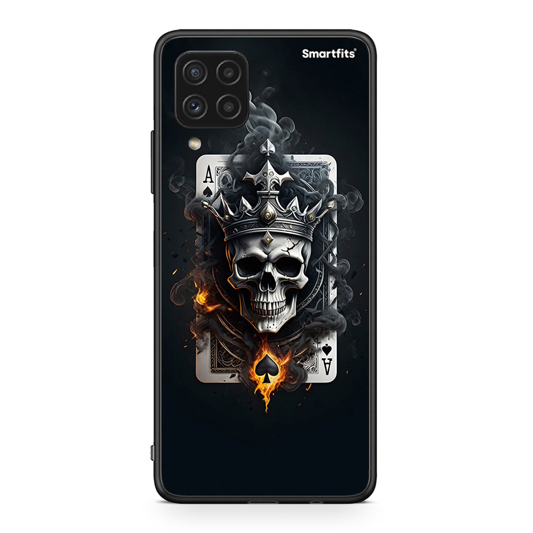 Samsung A22 4G Skull King Ace θήκη από τη Smartfits με σχέδιο στο πίσω μέρος και μαύρο περίβλημα | Smartphone case with colorful back and black bezels by Smartfits