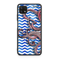 Thumbnail for Samsung A22 5G Chevron Devilfish θήκη από τη Smartfits με σχέδιο στο πίσω μέρος και μαύρο περίβλημα | Smartphone case with colorful back and black bezels by Smartfits