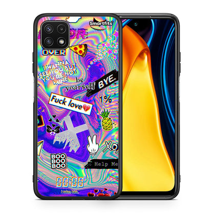 Θήκη Samsung A22 5G Game Over από τη Smartfits με σχέδιο στο πίσω μέρος και μαύρο περίβλημα | Samsung A22 5G Game Over case with colorful back and black bezels