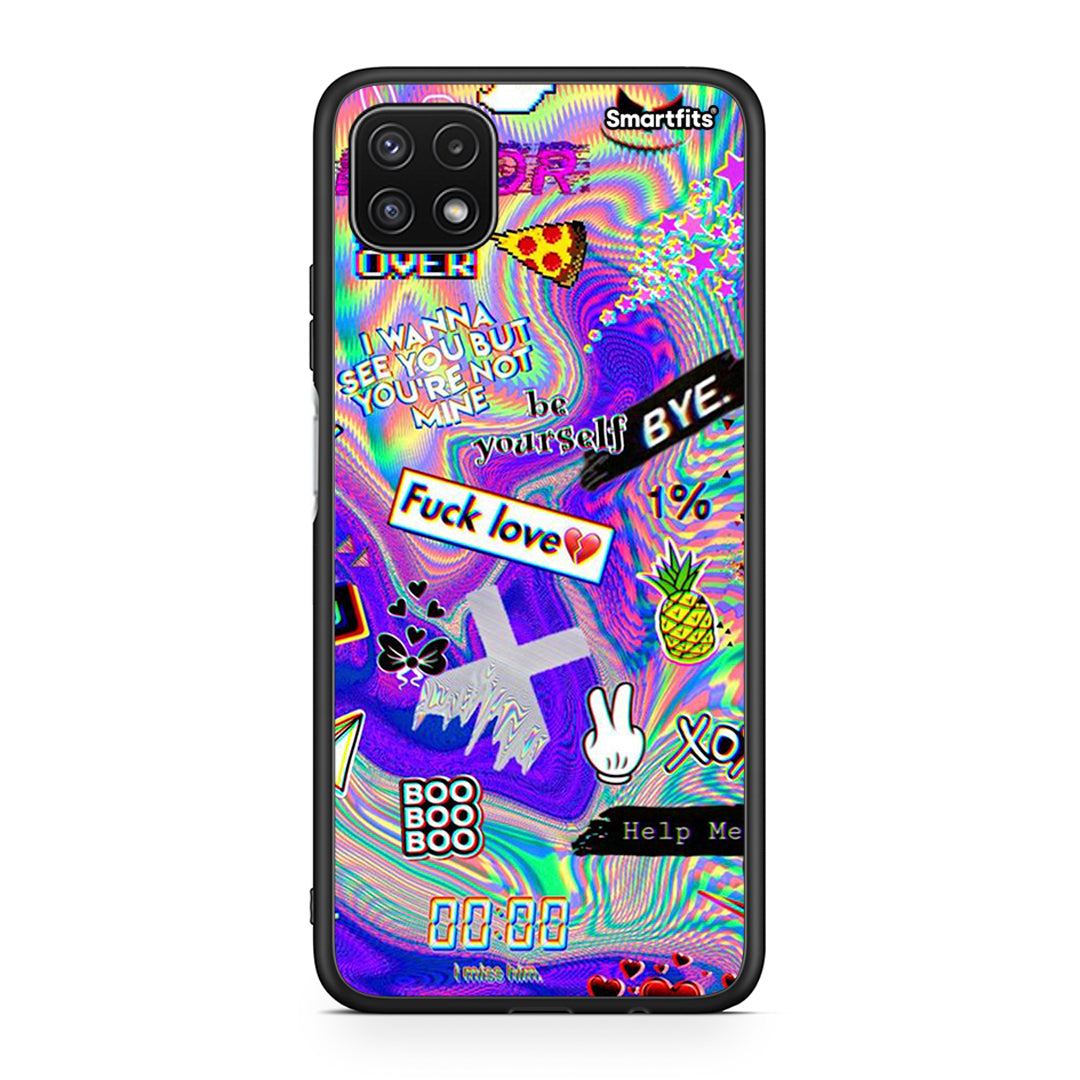 Samsung A22 5G Game Over θήκη από τη Smartfits με σχέδιο στο πίσω μέρος και μαύρο περίβλημα | Smartphone case with colorful back and black bezels by Smartfits