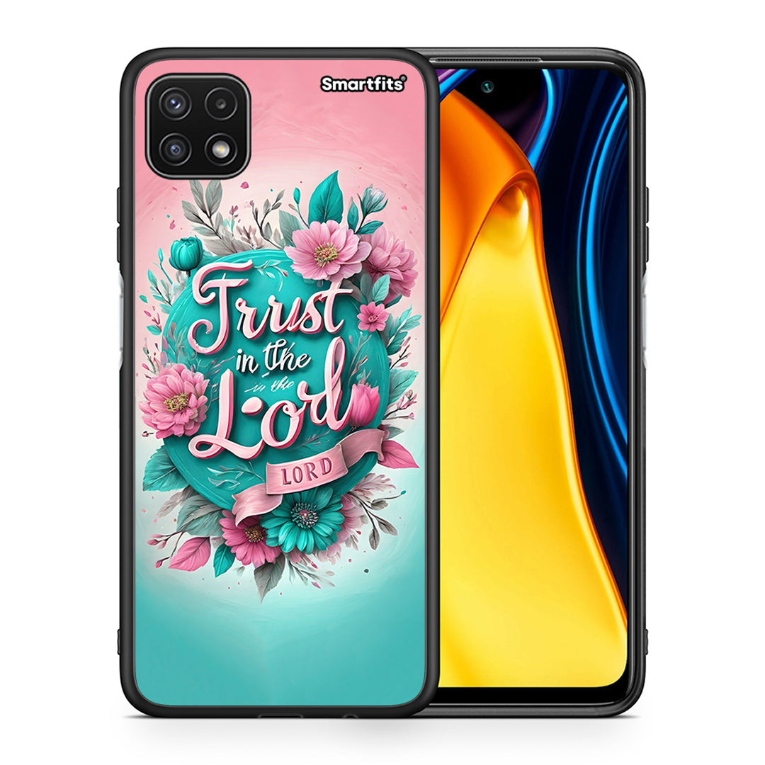 Θήκη Samsung A22 5G Lord Trust από τη Smartfits με σχέδιο στο πίσω μέρος και μαύρο περίβλημα | Samsung A22 5G Lord Trust case with colorful back and black bezels
