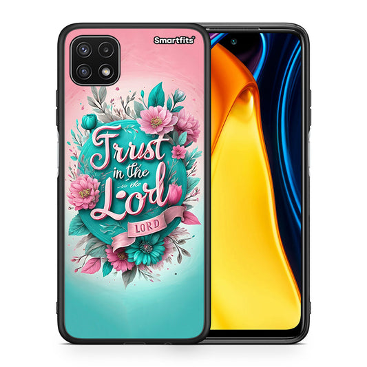 Θήκη Samsung A22 5G Lord Trust από τη Smartfits με σχέδιο στο πίσω μέρος και μαύρο περίβλημα | Samsung A22 5G Lord Trust case with colorful back and black bezels