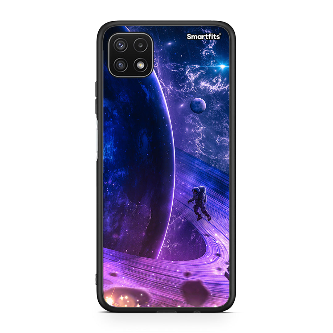 Samsung A22 5G Lost Astronaut θήκη από τη Smartfits με σχέδιο στο πίσω μέρος και μαύρο περίβλημα | Smartphone case with colorful back and black bezels by Smartfits