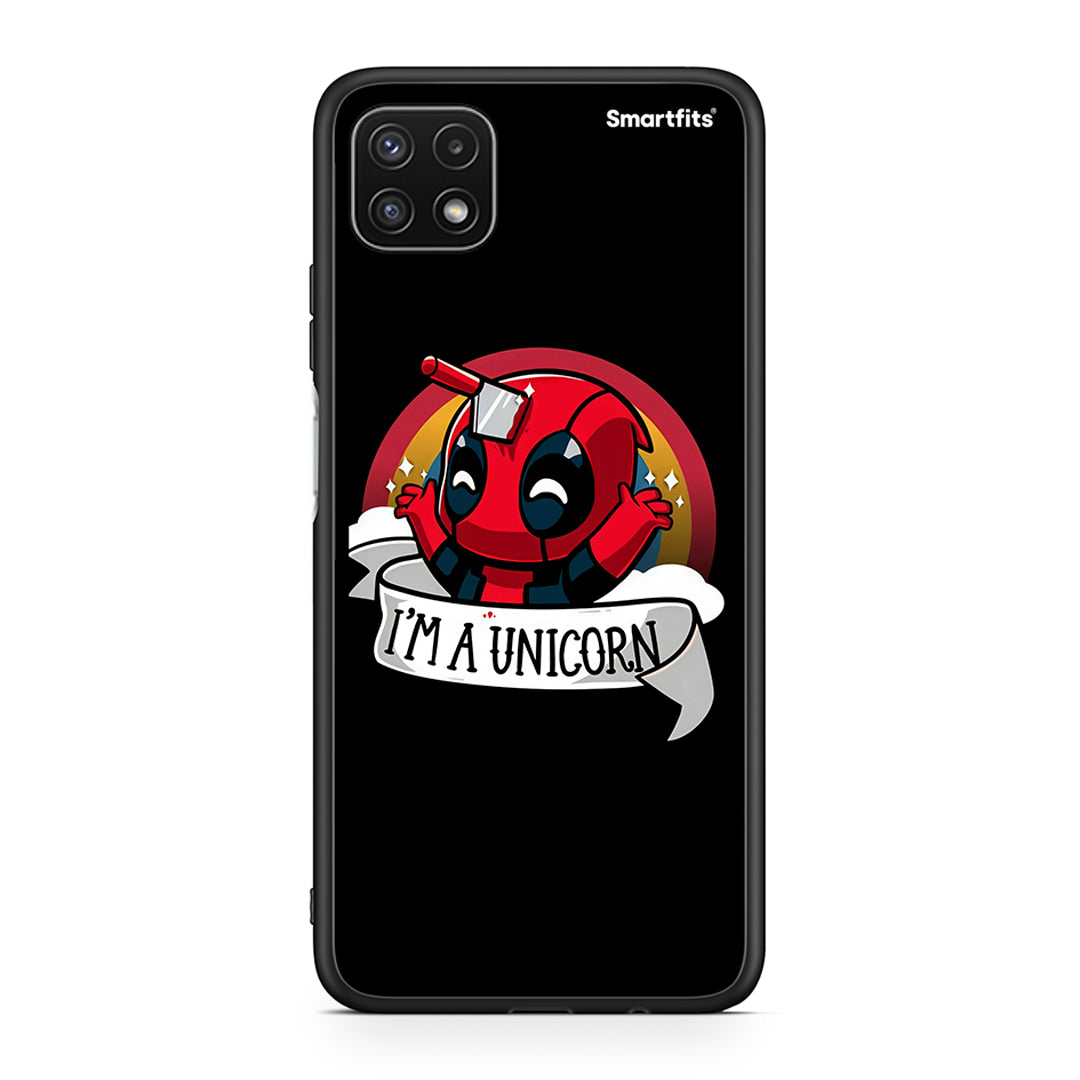 Samsung A22 5G Unicorn Deadpool θήκη από τη Smartfits με σχέδιο στο πίσω μέρος και μαύρο περίβλημα | Smartphone case with colorful back and black bezels by Smartfits