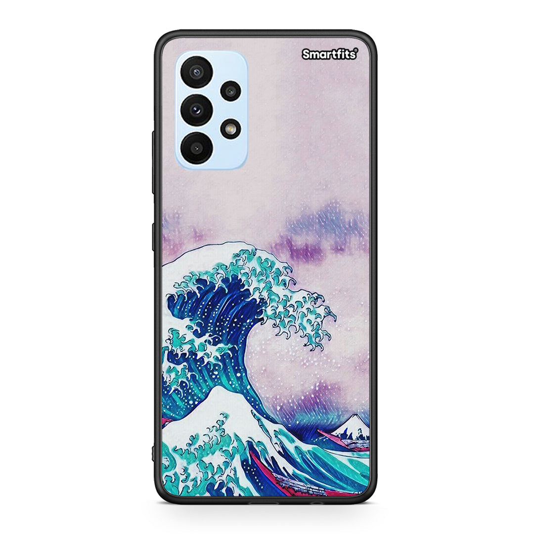 Samsung A23 Blue Waves θήκη από τη Smartfits με σχέδιο στο πίσω μέρος και μαύρο περίβλημα | Smartphone case with colorful back and black bezels by Smartfits