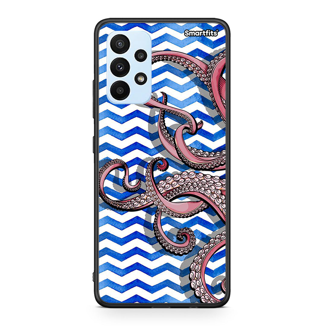 Samsung A23 Chevron Devilfish θήκη από τη Smartfits με σχέδιο στο πίσω μέρος και μαύρο περίβλημα | Smartphone case with colorful back and black bezels by Smartfits