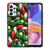 Thumbnail for Θήκη Samsung A23 Christmas Bubbles από τη Smartfits με σχέδιο στο πίσω μέρος και μαύρο περίβλημα | Samsung A23 Christmas Bubbles case with colorful back and black bezels