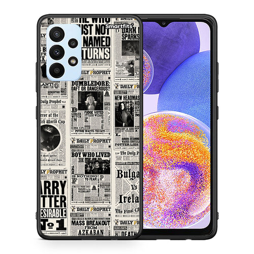 Θήκη Samsung A23 Harry Paper από τη Smartfits με σχέδιο στο πίσω μέρος και μαύρο περίβλημα | Samsung A23 Harry Paper case with colorful back and black bezels