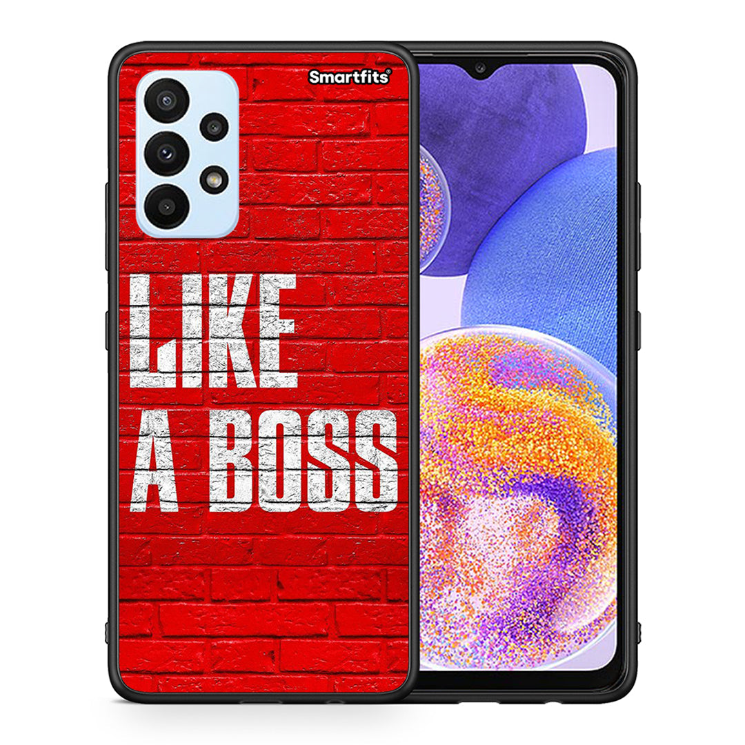 Θήκη Samsung A23 Like A Boss από τη Smartfits με σχέδιο στο πίσω μέρος και μαύρο περίβλημα | Samsung A23 Like A Boss case with colorful back and black bezels