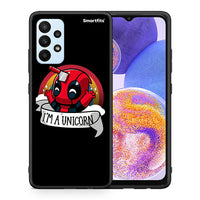 Thumbnail for Θήκη Samsung A23 Unicorn Deadpool από τη Smartfits με σχέδιο στο πίσω μέρος και μαύρο περίβλημα | Samsung A23 Unicorn Deadpool case with colorful back and black bezels