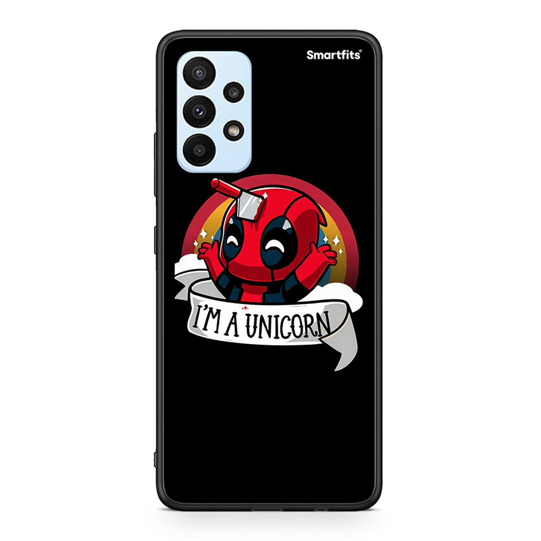 Samsung A23 Unicorn Deadpool θήκη από τη Smartfits με σχέδιο στο πίσω μέρος και μαύρο περίβλημα | Smartphone case with colorful back and black bezels by Smartfits