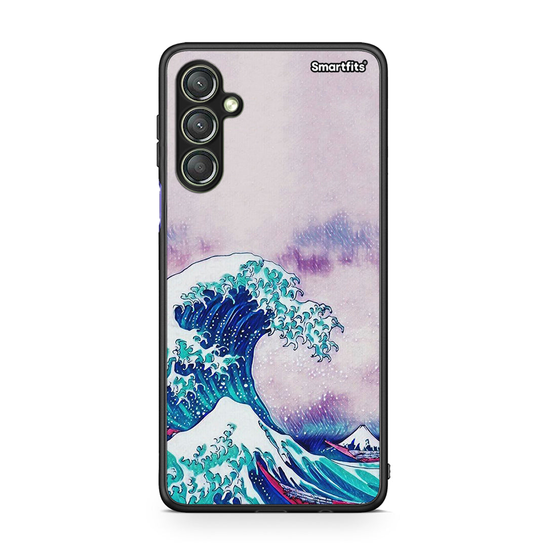 Θήκη Samsung Galaxy A24 4G Blue Waves από τη Smartfits με σχέδιο στο πίσω μέρος και μαύρο περίβλημα | Samsung Galaxy A24 4G Blue Waves Case with Colorful Back and Black Bezels