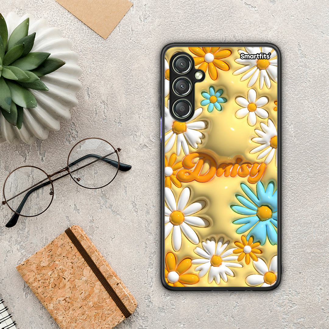 Θήκη Samsung Galaxy A24 4G Bubble Daisies από τη Smartfits με σχέδιο στο πίσω μέρος και μαύρο περίβλημα | Samsung Galaxy A24 4G Bubble Daisies Case with Colorful Back and Black Bezels