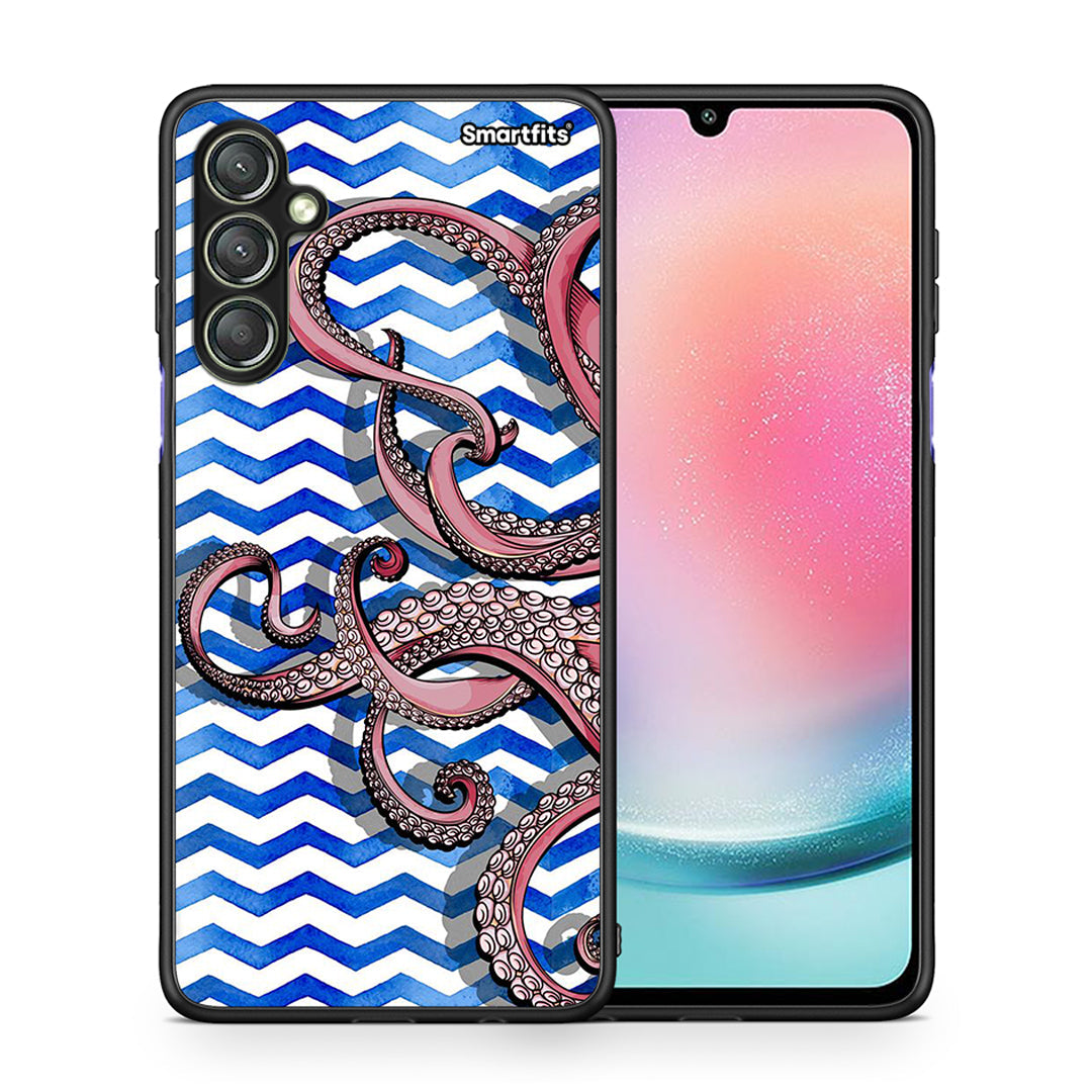 Θήκη Samsung Galaxy A24 4G Chevron Devilfish από τη Smartfits με σχέδιο στο πίσω μέρος και μαύρο περίβλημα | Samsung Galaxy A24 4G Chevron Devilfish Case with Colorful Back and Black Bezels