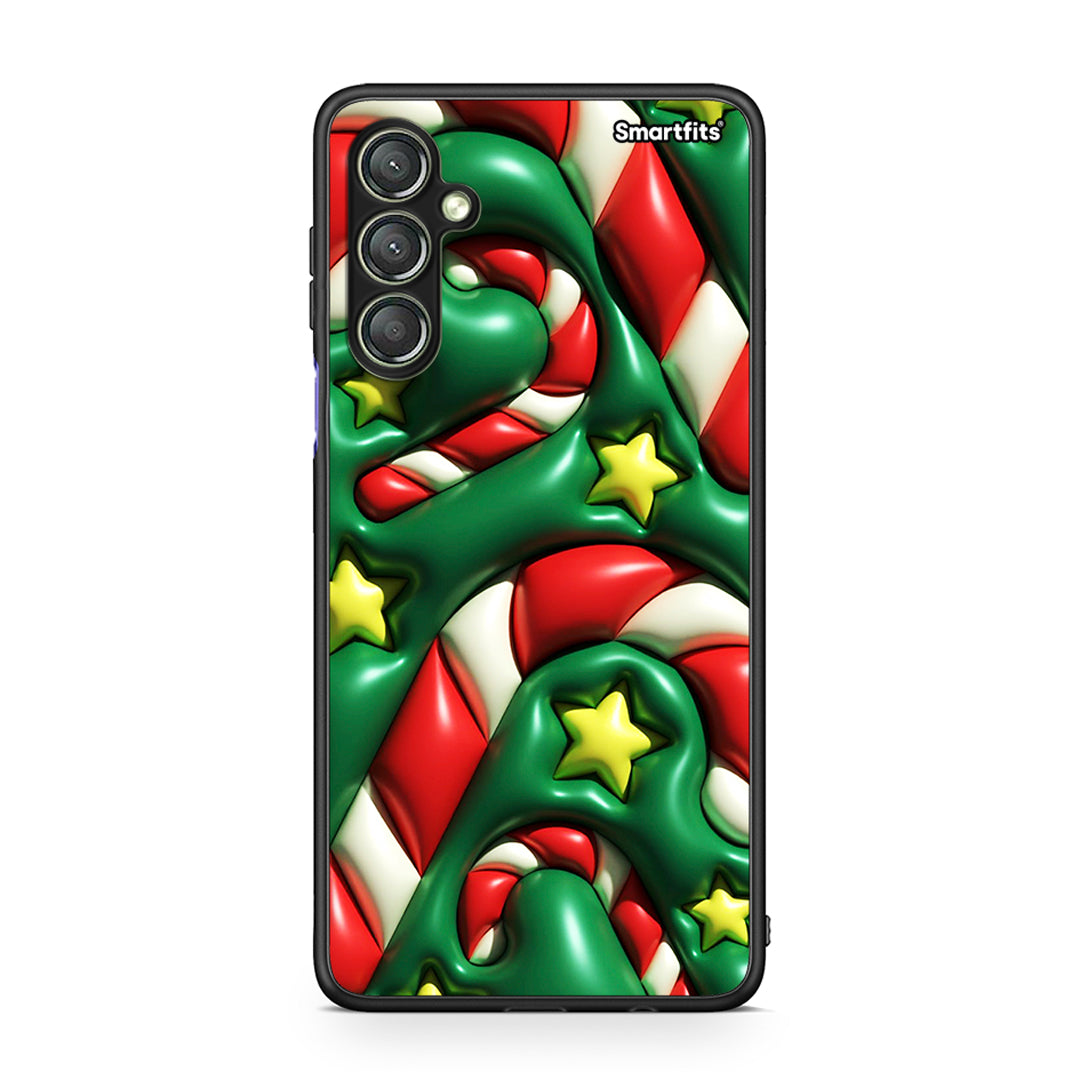 Θήκη Samsung Galaxy A24 4G Christmas Bubbles από τη Smartfits με σχέδιο στο πίσω μέρος και μαύρο περίβλημα | Samsung Galaxy A24 4G Christmas Bubbles Case with Colorful Back and Black Bezels