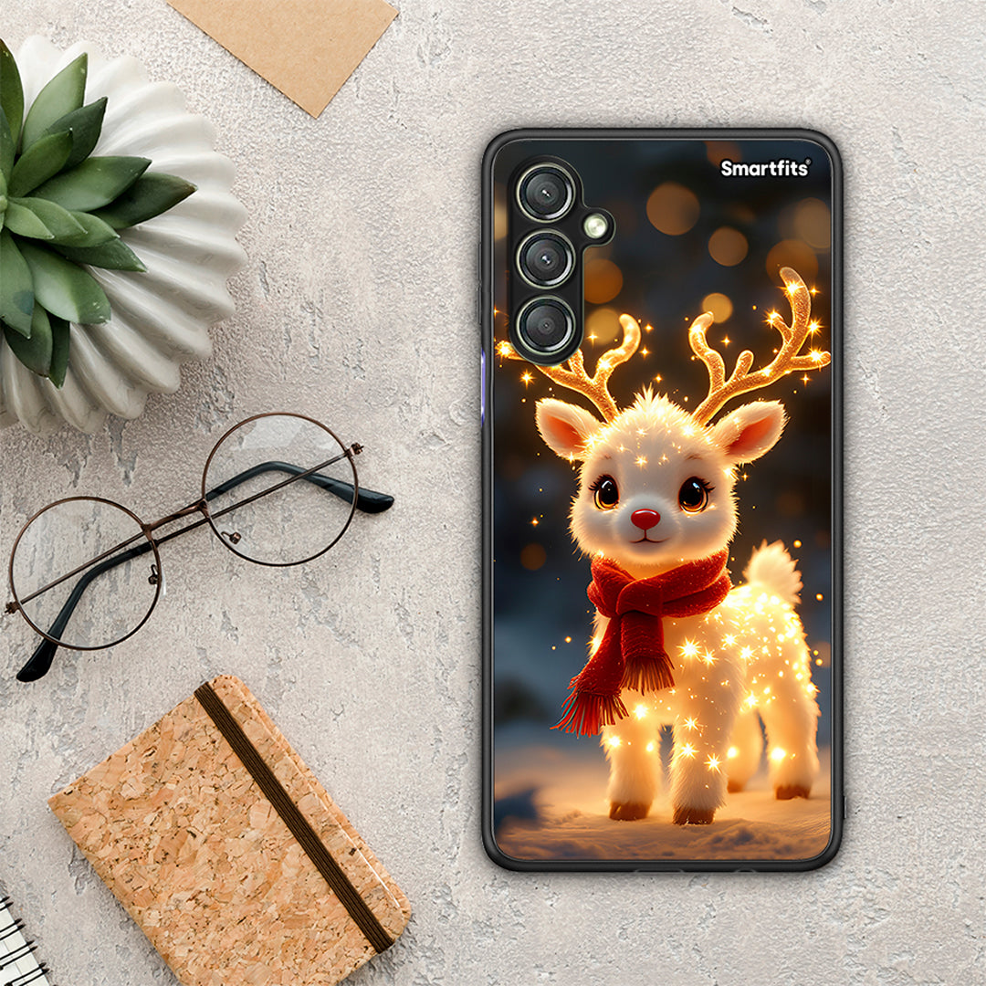 Θήκη Samsung Galaxy A24 4G Christmas Cutie από τη Smartfits με σχέδιο στο πίσω μέρος και μαύρο περίβλημα | Samsung Galaxy A24 4G Christmas Cutie Case with Colorful Back and Black Bezels