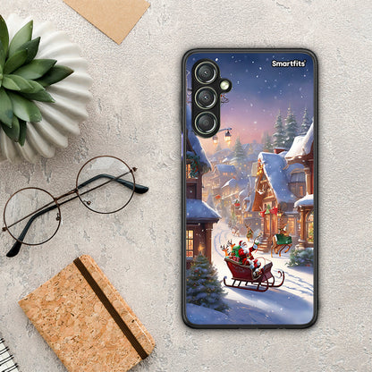 Θήκη Samsung Galaxy A24 4G Christmas Snow από τη Smartfits με σχέδιο στο πίσω μέρος και μαύρο περίβλημα | Samsung Galaxy A24 4G Christmas Snow Case with Colorful Back and Black Bezels