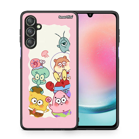 Θήκη Samsung Galaxy A24 4G Cute Companion από τη Smartfits με σχέδιο στο πίσω μέρος και μαύρο περίβλημα | Samsung Galaxy A24 4G Cute Companion Case with Colorful Back and Black Bezels
