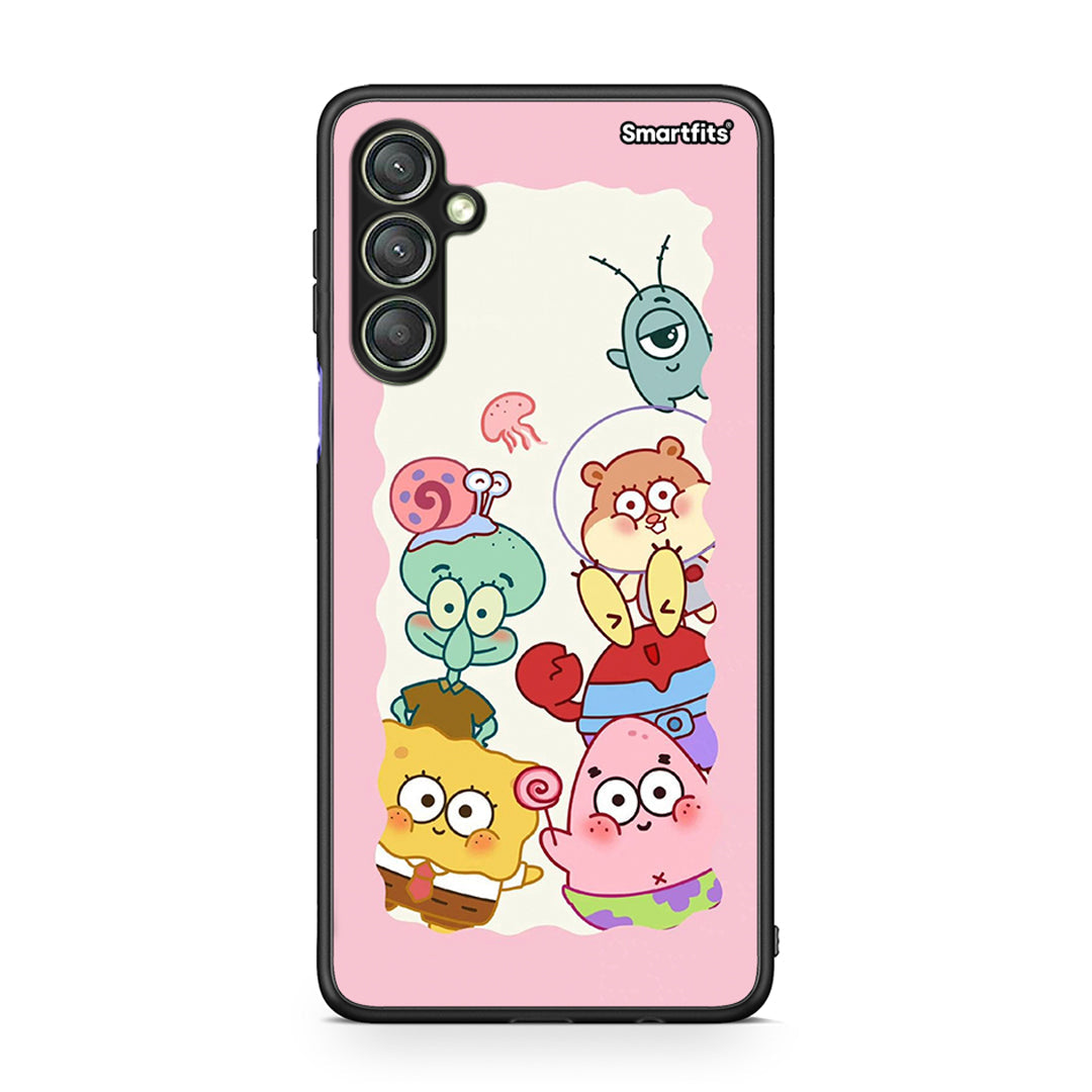 Θήκη Samsung Galaxy A24 4G Cute Companion από τη Smartfits με σχέδιο στο πίσω μέρος και μαύρο περίβλημα | Samsung Galaxy A24 4G Cute Companion Case with Colorful Back and Black Bezels