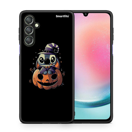 Θήκη Samsung Galaxy A24 4G Halloween Stitch από τη Smartfits με σχέδιο στο πίσω μέρος και μαύρο περίβλημα | Samsung Galaxy A24 4G Halloween Stitch Case with Colorful Back and Black Bezels