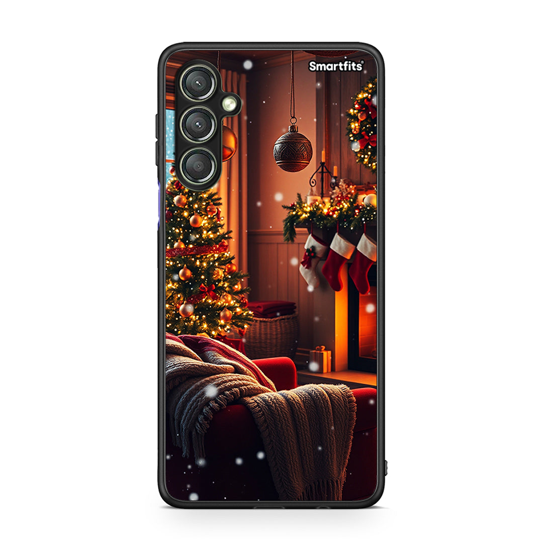 Θήκη Samsung Galaxy A24 4G Home For Christmas από τη Smartfits με σχέδιο στο πίσω μέρος και μαύρο περίβλημα | Samsung Galaxy A24 4G Home For Christmas Case with Colorful Back and Black Bezels