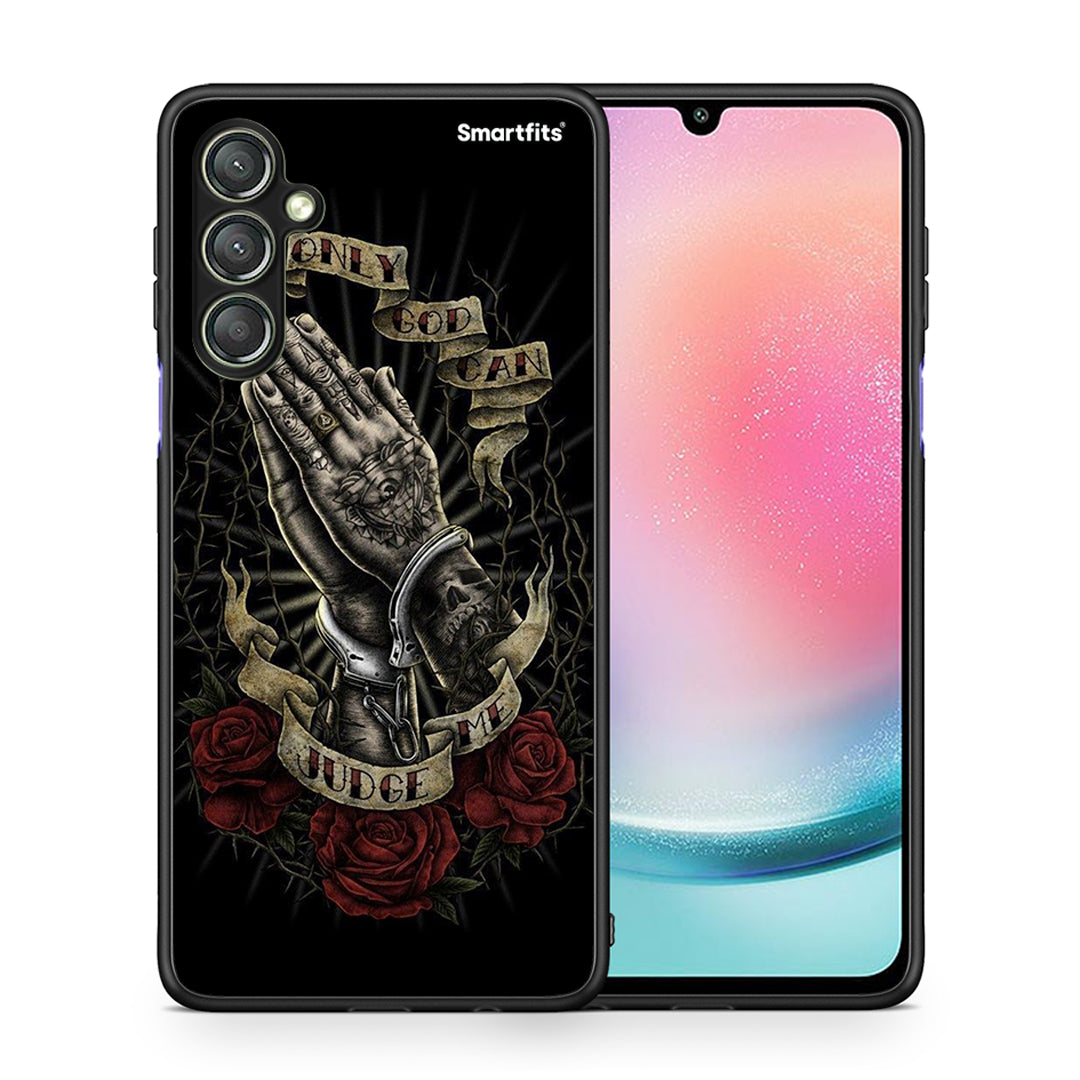 Θήκη Samsung Galaxy A24 4G Judge By God από τη Smartfits με σχέδιο στο πίσω μέρος και μαύρο περίβλημα | Samsung Galaxy A24 4G Judge By God Case with Colorful Back and Black Bezels
