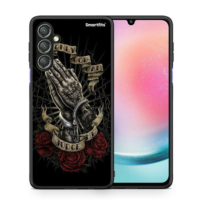 Θήκη Samsung Galaxy A24 4G Judge By God από τη Smartfits με σχέδιο στο πίσω μέρος και μαύρο περίβλημα | Samsung Galaxy A24 4G Judge By God Case with Colorful Back and Black Bezels