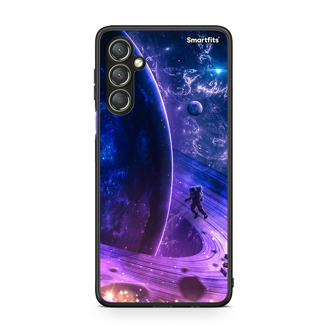 Θήκη Samsung Galaxy A24 4G Lost Astronaut από τη Smartfits με σχέδιο στο πίσω μέρος και μαύρο περίβλημα | Samsung Galaxy A24 4G Lost Astronaut Case with Colorful Back and Black Bezels