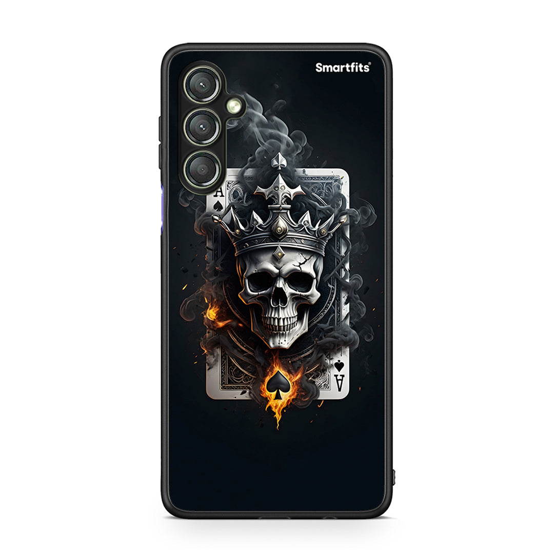 Θήκη Samsung Galaxy A24 4G Skull King Ace από τη Smartfits με σχέδιο στο πίσω μέρος και μαύρο περίβλημα | Samsung Galaxy A24 4G Skull King Ace Case with Colorful Back and Black Bezels