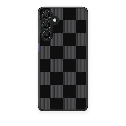 Θήκη Samsung Galaxy A25 5G Black and Charcoal Striped Checks από τη Smartfits με σχέδιο στο πίσω μέρος και μαύρο περίβλημα | Samsung Galaxy A25 5G Black and Charcoal Striped Checks case with colorful back and black bezels