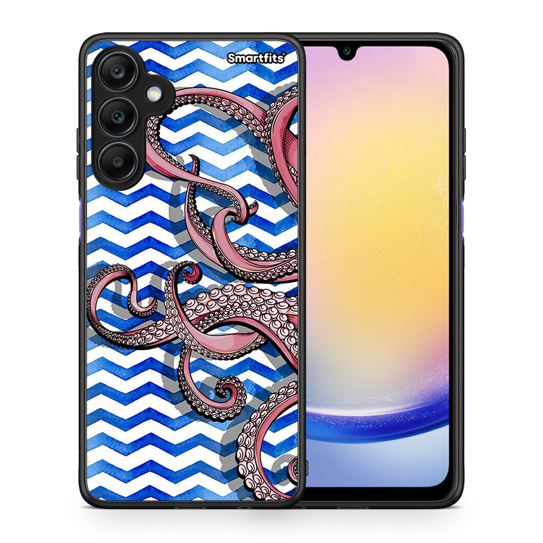 Θήκη Samsung Galaxy A25 5G Chevron Devilfish από τη Smartfits με σχέδιο στο πίσω μέρος και μαύρο περίβλημα | Samsung Galaxy A25 5G Chevron Devilfish case with colorful back and black bezels