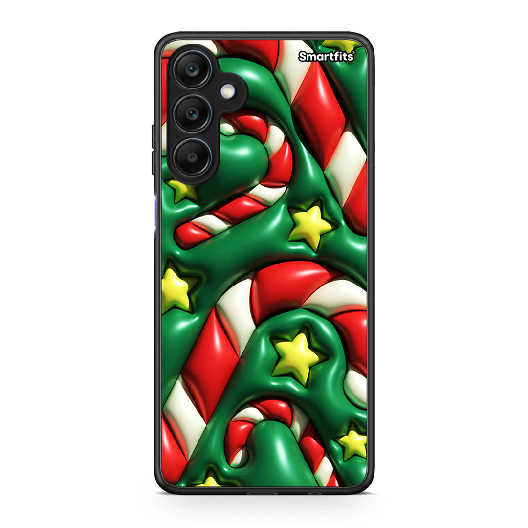 Samsung Galaxy A25 5G Christmas Bubbles θήκη από τη Smartfits με σχέδιο στο πίσω μέρος και μαύρο περίβλημα | Smartphone case with colorful back and black bezels by Smartfits