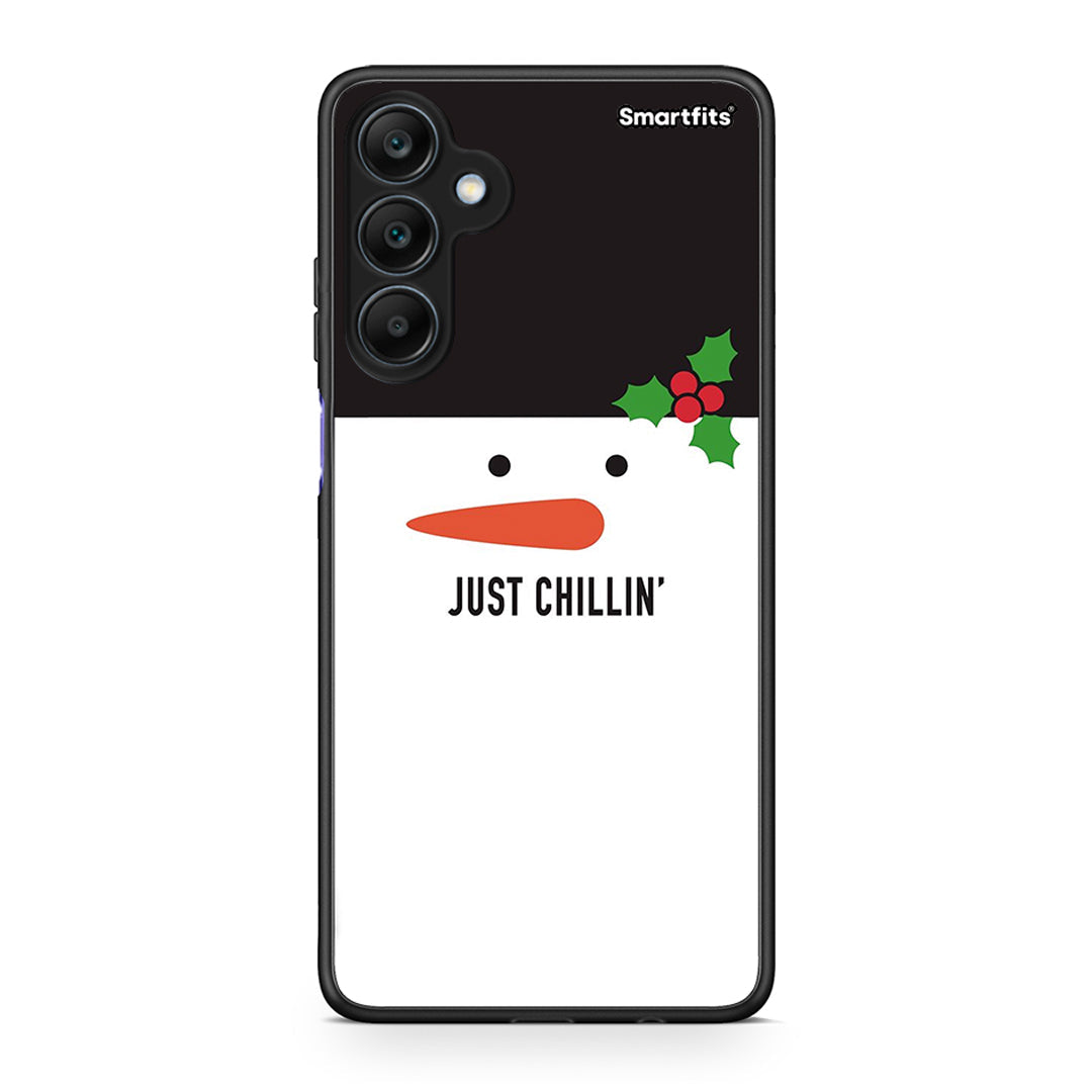 Samsung Galaxy A25 5G Christmas Chillin θήκη από τη Smartfits με σχέδιο στο πίσω μέρος και μαύρο περίβλημα | Smartphone case with colorful back and black bezels by Smartfits
