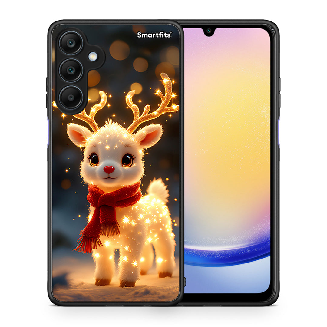 Θήκη Samsung Galaxy A25 5G Christmas Cutie από τη Smartfits με σχέδιο στο πίσω μέρος και μαύρο περίβλημα | Samsung Galaxy A25 5G Christmas Cutie case with colorful back and black bezels