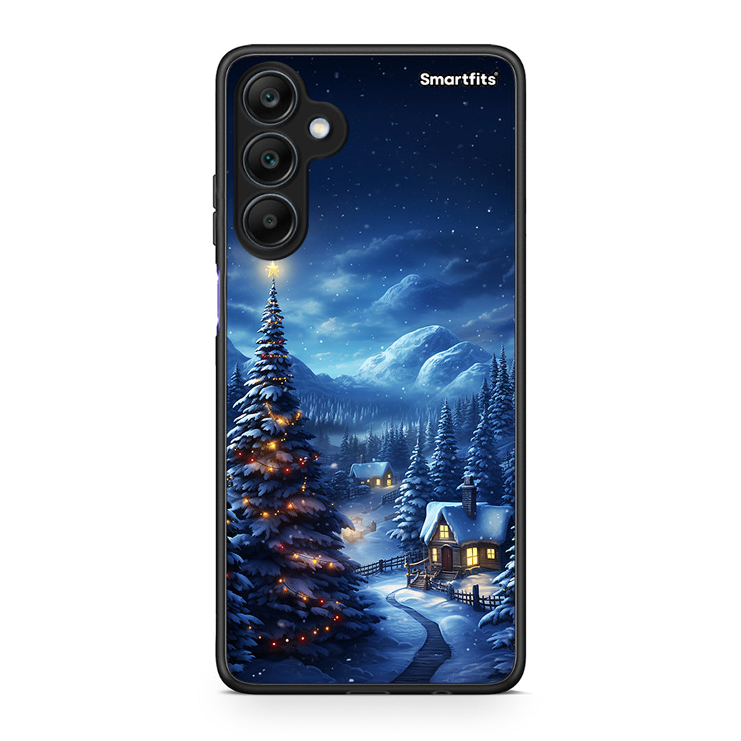 Samsung Galaxy A25 5G Christmas Scenery θήκη από τη Smartfits με σχέδιο στο πίσω μέρος και μαύρο περίβλημα | Smartphone case with colorful back and black bezels by Smartfits