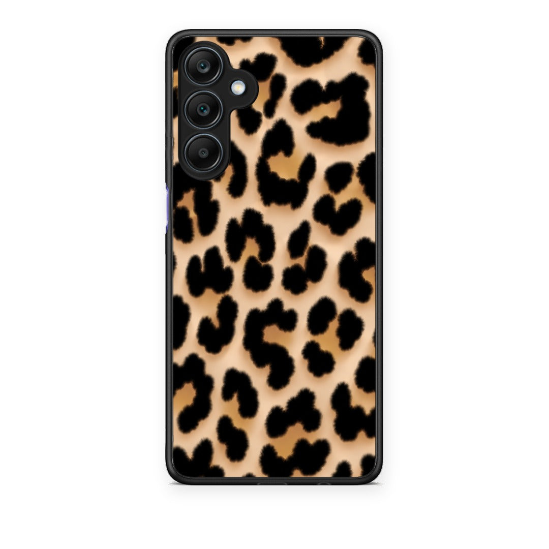 Θήκη Samsung Galaxy A25 5G Leopard Print Tan Large από τη Smartfits με σχέδιο στο πίσω μέρος και μαύρο περίβλημα | Samsung Galaxy A25 5G Leopard Print Tan Large case with colorful back and black bezels