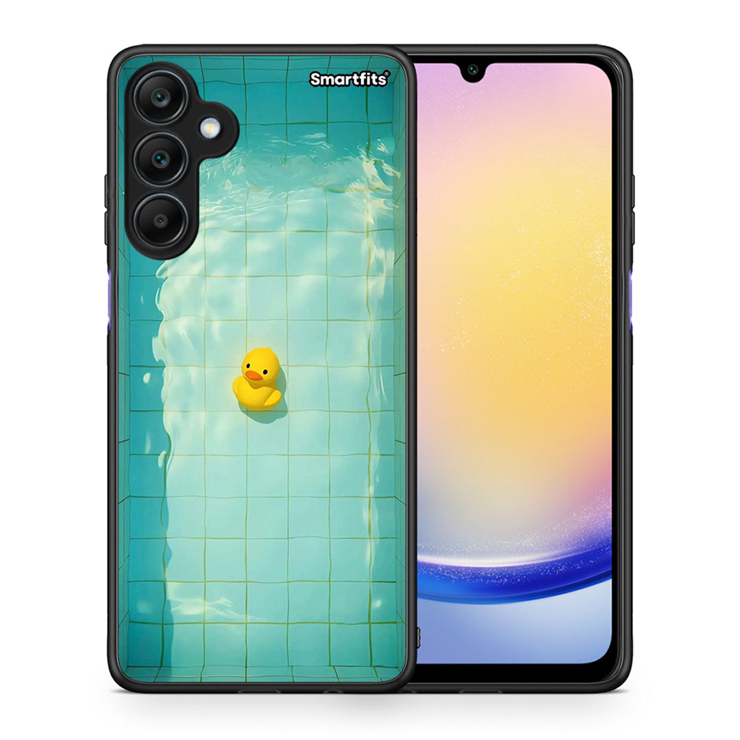 Θήκη Samsung Galaxy A25 5G Yellow Duck από τη Smartfits με σχέδιο στο πίσω μέρος και μαύρο περίβλημα | Samsung Galaxy A25 5G Yellow Duck case with colorful back and black bezels