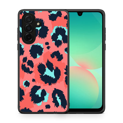 Θήκη Samsung Galaxy A26 5G Pink Leopard Animal από τη Smartfits με σχέδιο στο πίσω μέρος και μαύρο περίβλημα | Samsung Galaxy A26 5G Pink Leopard Animal case with colorful back and black bezels
