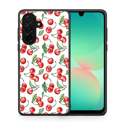 Θήκη Samsung Galaxy A26 5G Cherry Summer από τη Smartfits με σχέδιο στο πίσω μέρος και μαύρο περίβλημα | Samsung Galaxy A26 5G Cherry Summer case with colorful back and black bezels