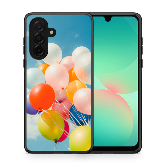 Θήκη Samsung Galaxy A26 5G Colorful Balloons από τη Smartfits με σχέδιο στο πίσω μέρος και μαύρο περίβλημα | Samsung Galaxy A26 5G Colorful Balloons case with colorful back and black bezels