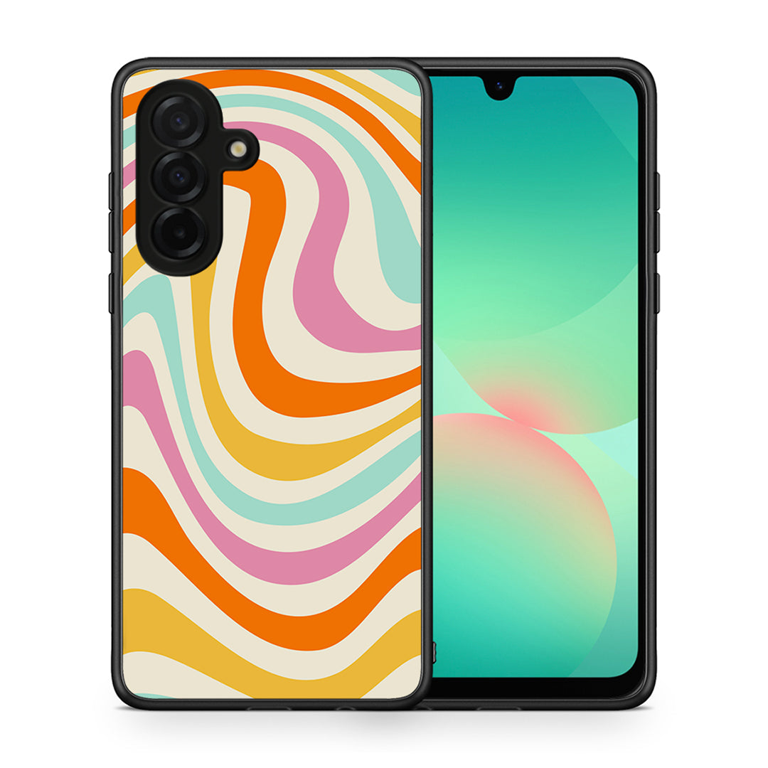 Θήκη Samsung Galaxy A26 5G Colourful Waves από τη Smartfits με σχέδιο στο πίσω μέρος και μαύρο περίβλημα | Samsung Galaxy A26 5G Colourful Waves case with colorful back and black bezels