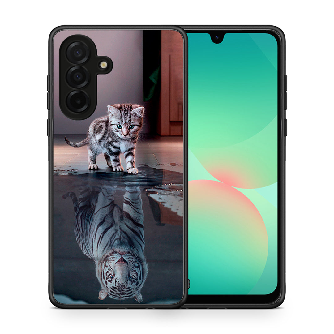 Θήκη Samsung Galaxy A26 5G Tiger Cute από τη Smartfits με σχέδιο στο πίσω μέρος και μαύρο περίβλημα | Samsung Galaxy A26 5G Tiger Cute case with colorful back and black bezels