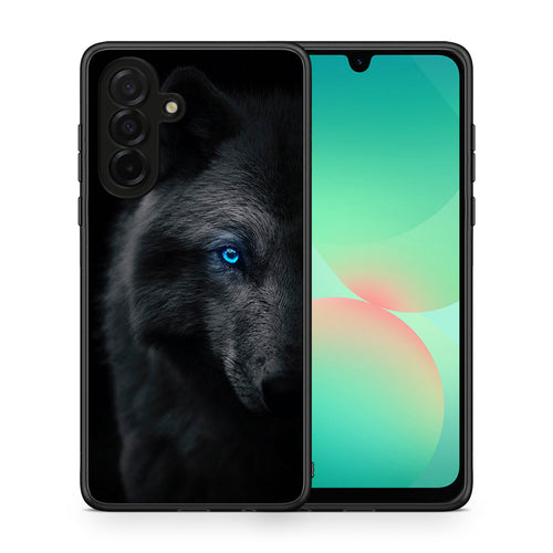 Θήκη Samsung Galaxy A26 5G Dark Wolf από τη Smartfits με σχέδιο στο πίσω μέρος και μαύρο περίβλημα | Samsung Galaxy A26 5G Dark Wolf case with colorful back and black bezels
