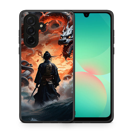 Θήκη Samsung Galaxy A26 5G Dragons Fight από τη Smartfits με σχέδιο στο πίσω μέρος και μαύρο περίβλημα | Samsung Galaxy A26 5G Dragons Fight case with colorful back and black bezels