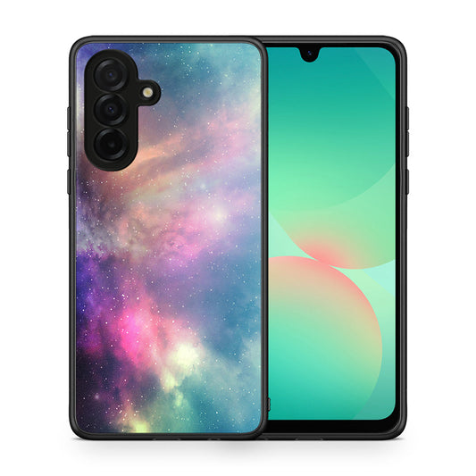 Θήκη Samsung Galaxy A26 5G Rainbow Galaxy από τη Smartfits με σχέδιο στο πίσω μέρος και μαύρο περίβλημα | Samsung Galaxy A26 5G Rainbow Galaxy case with colorful back and black bezels