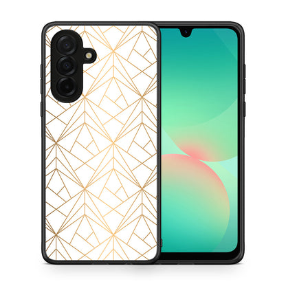 Θήκη Samsung Galaxy A26 5G Luxury White Geometric από τη Smartfits με σχέδιο στο πίσω μέρος και μαύρο περίβλημα | Samsung Galaxy A26 5G Luxury White Geometric case with colorful back and black bezels