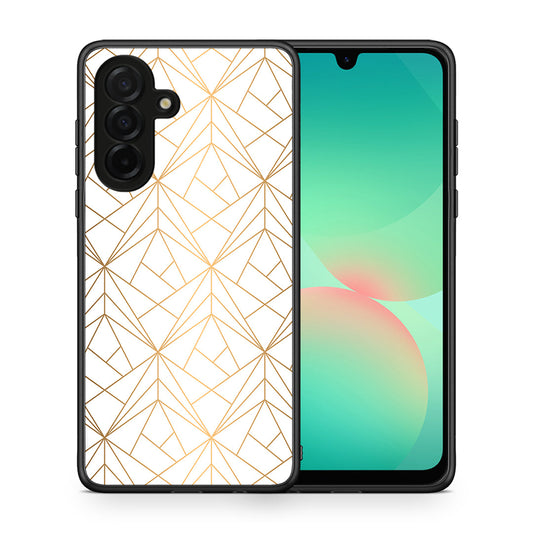 Θήκη Samsung Galaxy A26 5G Luxury White Geometric από τη Smartfits με σχέδιο στο πίσω μέρος και μαύρο περίβλημα | Samsung Galaxy A26 5G Luxury White Geometric case with colorful back and black bezels